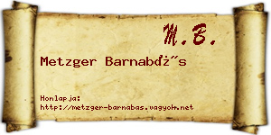 Metzger Barnabás névjegykártya