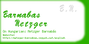 barnabas metzger business card